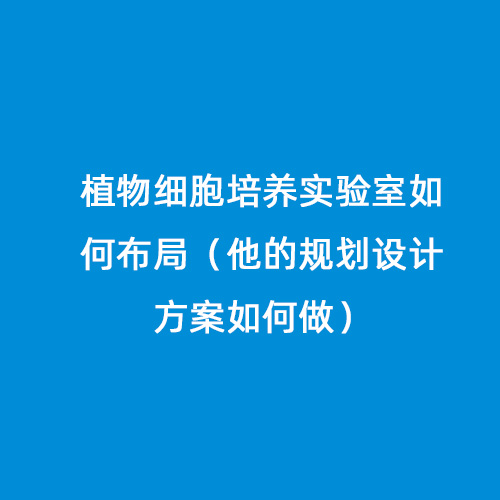 植物細胞培養(yǎng)實驗室如何布局（他的規(guī)劃設計方案如何做）